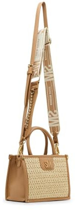 Steve Madden Damen Bniko-s Small Quilted Satchel Ranzen, Camel