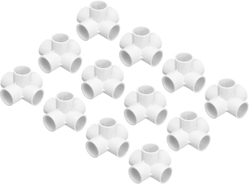 sourcing map PVC Conduit Coupler Elbow Pipe Fittings 32mm 5-Way Gray 4pcs | Elbow Corner Side Outlet Tees for Hose Electrical Conduit
