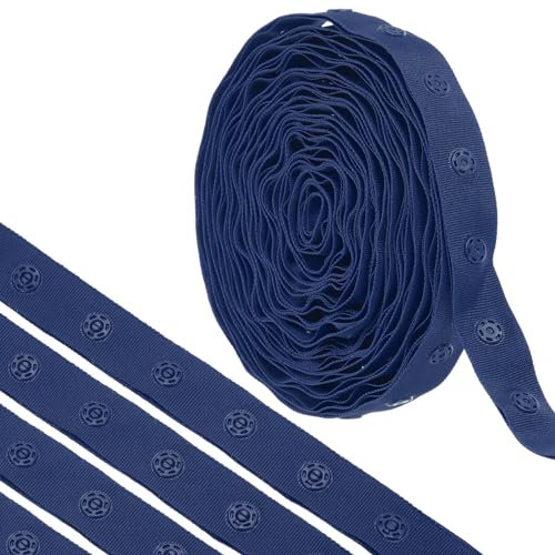 QUARKZMAN 4 Yard Snap Button Tape zum Nähen, Baumwoll-Snap-Button-Borte Schnellverschluss-Schnallenband für Kleidung Stoff DIY Handwerk, Dunkelgrün