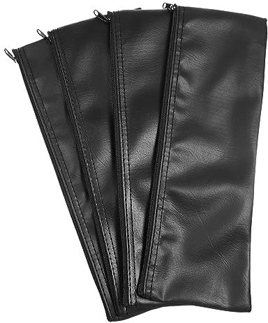 SECFOU Leather Mic Pouch 4 Piece Microphone Holder Pack Scratch Resistant Design