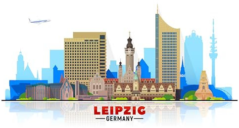 2 x Aufkleber Flagge Leipzig Skyline 8 x 5 cm Sticker Flagge Fahne Carsticker