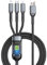 VastCart 3 in 1 USB Fast Charging Cable | 100W Super Fast Charge | Transparent Luminous Display | Durable Nylon Braided Multi Charger for Type-C, iPhone & Android Devices | High-Speed Power Delivery