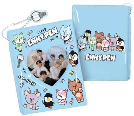 PostCard Binder mit Schlüsselanhänger Album Fotokartenhalter Buch Mini Fotoalbum 40 Taschen (ENHYPEN)