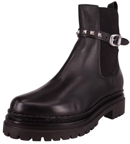 Mjus Damen Elegante Stiefelette Derek25 Chelsea L97201-101-6002 Schwarz