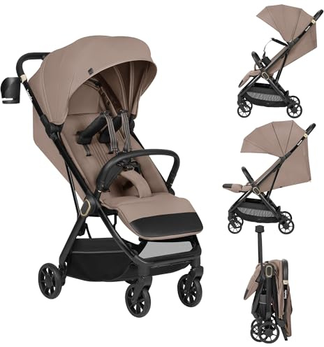 LIONELO Bess Lightweight Foldable Pushchair 6-48 Months up to 22 kg | 360° Swivel, One-Hand Fold, PU Wheels, Wheel Suspension, UPF50+ Canopy, Carry Bag
