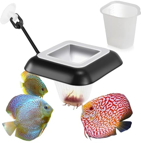 Quadratischer Wurm Futterschüssel 3-in-1 Futterring Aquarium | Schwarzer Aquarium Futterring Aquarium Zubehoer Blutwurm-Futternapf Fischfutter Ring Teich Goldfische Wasserqualität erhalten