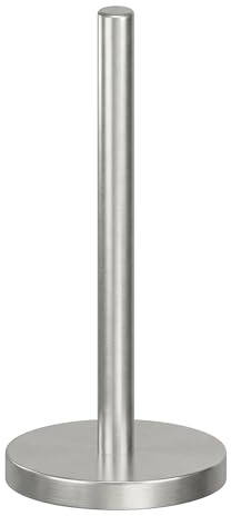 Minismus Küchenrollenhalter, Edelstahl mit beschwertem Sockel und Anti-Rutsch-Pad für maximale Stabilität, stehender Küchenrollenhalter (Silber)
