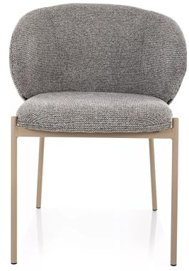 SIGNAL MEBLE KIOTO, Polsterstuhl, Grau mit Kaschmir Metallgestell, Stoff, 75 cm Höhe, für Esszimmer, Wohnzimmer und Büro