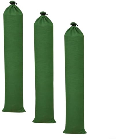 Zeroupshop Paquete de 3 bolsas de arena de lona cifrada extra gruesa para control de inundaciones, barreras de bloqueo de agua resistentes con sello elástico, para puertas de garaje, 23 x 100 – 150 cm