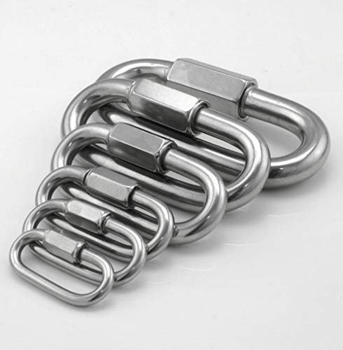 Schraubverbinder V4A A4 Edelstahl Karabinerhaken Kettenverbinder Kettennotglied robuste Ausfuehrung von 4-12 mm (Materialstärke 10 mm)