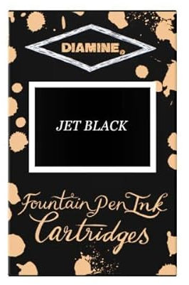 Diamine Tintenfass für Füllfederhalter, 80 ml, Tiefschwarz + 18 Patronen