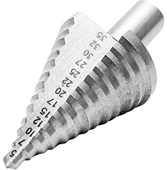 BE-Tool Stufenbohrer, 5-35 mm, Spiralrillenbohrer, Stickstoffbehandlung, HSS Spiralrillte Stufenbohrer, Sechskantschaft, metrisch, für DIY Kunststoff, Holz, Metall, Kupfer