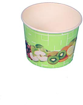 Pro DP 1800 Eisbecher Eiskrem Frozen Yoghurt to go Becher 140ml Papier/Pappe Grün Hellgrün Früchte Ø73mm 52mm hoch Made in Germany