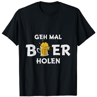 Shirtio Tshirt Schwarz Herren Damen Geh mal Bier holen