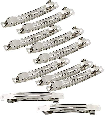 Tenlacum 10/50 x Französische Haarspange Haarspange Haarspange Metallclips für DIY Haarschmuck Basteln - Silber (8cm)