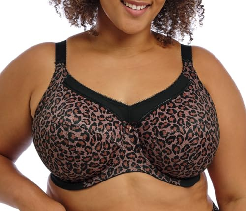 Goddess Women's Kayla Underwire Full Coverage Side Support Bra, Dark Leopard, 36K