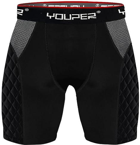 Youper Elite Kompressionshose für Erwachsene, gepolstert, mit Beutel, für Baseball, Fußball