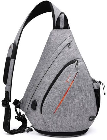 TUDEQU Sling Bag Herren Groß,8 Pockets Schulterrucksack Herren,19L Sling Rucksack Herren,Umhängetasche Herren,Schultertasche