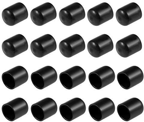 20 Stück Endkappen aus Gummi 18 mm ID rund Endkappe Deckel flexibel Schrauben schwarz