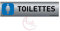 AUA SIGNALETIQUE - Plaque de porte Aluminium brossé imprimé AluSign - 200x50 mm - Double Face adhésif au dos - Impression UV directement sur l'aluminium (Pas de contre collage) (Toilettes Femme)