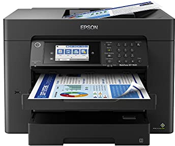 Epson Workforce Pro WF-7840 Wireless All-in-One Wide-Format Printer with Auto 2-Sided Print up to 13 x 19, Copy, Scan and Fax, 50-Page ADF, 500-sheet Paper Capacity, 4.3 Screen,Black