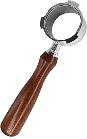 NEOUZA Porte-filtre sans pression 51 mm pour machine à expresso DeLonghi EC680/EC685, sans support de filtre de base, acier inoxydable, poignée en bois, panier de filtre à café non inclus
