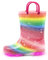 EUXTERPA Stivali di gomma per bambine e bambini, si illuminano, con glitter, con manico, per bambini, Colorato, 27 EU