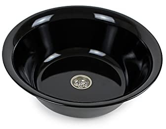 Edelstahl Design Spülbecken Design Dunkel Camping Spüle Waschbecken + Ablauf Maße: 36cm (360mm) (ad-ideen)