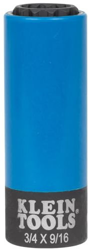 2-in-1 Non-Marring Impact Socket, Coated 12-Point Deep Sockets, 3/4- and 9/16-Inch Sizes Klein Tools 66030
