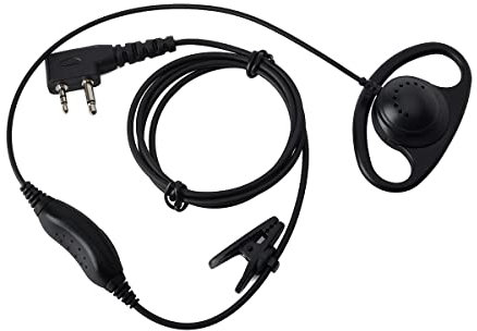 HYSHIKRA d-Form Ohrhörer Kopfhörer Headset - 2 polig Klinke - PTT inkl. Halteclip - kompatibel mit Mindland G7 / Pro G6 / G9 / Pro G12 GXT250 GXT550 GXT650 LXT80 Alan39 Funkgeräte