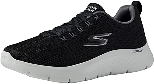 Skechers Go Walk Flex - Quota Herren Turnschuhe, Black Textile Grey Trim, 43.5 EU