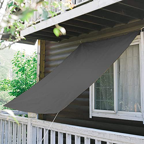 XIANPING Sonnensegel Sonnenschutz 1M x 2M Uv-Schutz Wasserdicht Sonnensegel Wasserdicht mit Seilen Hochwertigem Polyester für Camping Terrasse Garten Outdoor, Dunkelgrau, 21982