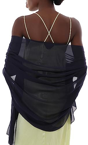 Stola Navy Blau Festlich für Abendkleid Damen Schals Tücher Sommer Dünn Schaltuch Pashmina
