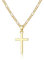 JEWTOP Kette Gold mit Klein Kreuz Anhänger Männer Halskette Vergoldet Schmuck für Herren Damen Mädchen
