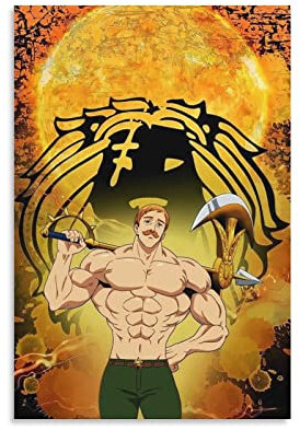 Escanor Kunstposter, Poster, coole Kunstwerke, Malerei, Wandkunst, Leinwanddruck, zum Aufhängen, 60 x 90 cm