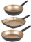 Russell Hobbs COMBO-8223 Opulence 3-Piece Pan Set, Non-Stick Frying Pan, Stir Fry Pan and Griddle Grill Pan, Induction Hob Fry pan, Aluminium Wok, Dishwasher-Safe Griddle Pan, PFOA-Free, Black/Gold