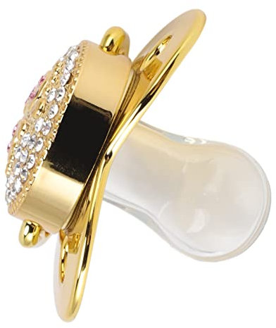 Personal Isierter Bling Schnuller, Baby Diamant Luxus Schnuller, BPA-frei Anti Statisches Silikon Baby Soother für 6 Bis 18 Monate,Neugeborene Dusche Jubiläum Geburtstags Geschenke (Gold)