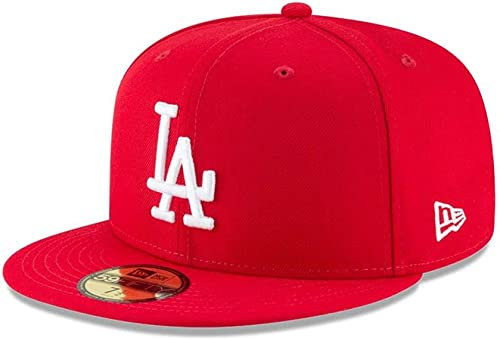 New Era MLB 59FIFTY Team Color Authentic Collection Fitted On Field Game Cap Hat, Los Angeles Dodgers Rot, 62 EU
