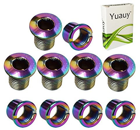 Yuauy 5 bulloni a doppia corona viti a disco variopinto dadi guarnitura ruota della catena adatta per bici da strada, mountain bike MTB