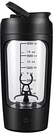 Fenteer 650ML Elektrische Shaker Flasche Automatische Mischen Kaffee Becher USB Aufladbare Tragbare Mixer Tasse Rühren Protein Shaker Flasche für Gym, Schwarz