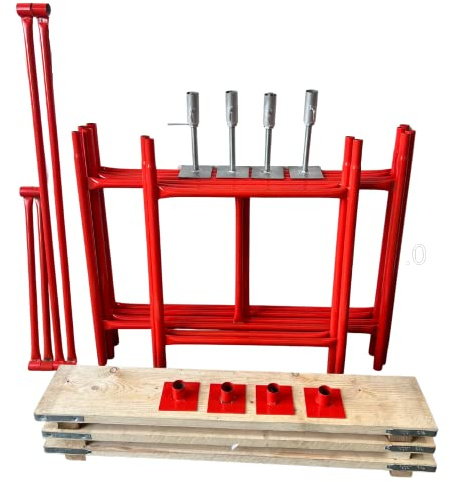 HILL TOP FABRICATIONS CO (1998) LTD - Scaffolding Tower with Boards & Adjustable Bases 3.5 Meters (11'6) Working Height 4x2'6 Base Size. Steel & Polyester Powder Coated (PPC) Quality Durable Finish.