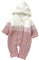 Yanmucy Salopette per Neonato Pagliaccetto Completi Lavorato a Maglia Neonato inverno One-Pieces Maglione Unisex Baby Breasted con cappuccio Tuta per 0~12 mesi (0~3 mesi, Rosa)