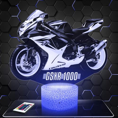 Nachttischlampe Motorrad GSXR S deko Biker. Geschenkidee Mann objekt Motorrad GSXR S Nachtlicht Erwachsene deko Zimmer. originell