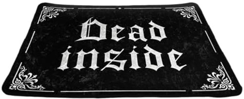 Ro Rox Dead Inside Rug Black Gothic Nonslip Home Décor Halloween Ornate Indoor