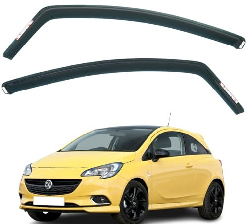 Set mit 2 Windabweisern, kompatibel mit Opel Corsa D & E/Opel Corsa D & E 3-Türer Schrägheck 2007 2008 2009 2010 2011 2012 2013 2014 2015 2016 2017 2016 2017 200 18 20 19 Modelle.