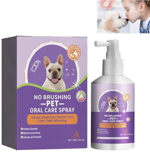 KOAHDE Dog Oral Care Spray,Pet Teeth Cleaning Spray for Dogs & Cats,Pet Teeth Cleaner,Pet Dental Care,Pet Bad Breath Removal,Pet Breath Freshener Spray Care Cleaner,Pet Natural Breath Freshener,50ML