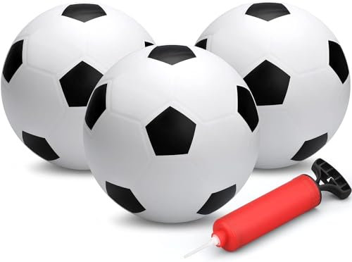 15 cm großes Fußballspielzeug für Kleinkinder, 3 Stück Gummi-Spielplatzbälle, Gummi-Hüpf-Kickball-Handball, Indoor-Training, Übung, Sport, Geschenk für Jungen, Pool, Hinterhof, Sand (mit Luftpumpe)