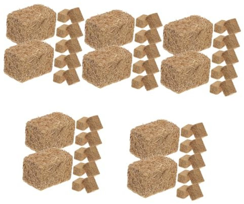 TOYANDONA 60 Piezas Modelo Mini Pajar Decoración Decoraciones Decorate Casa Muñecas Pajar Simulado En Miniatura Adorno Mini Fardo Pajar Simulación En Miniatura Artificial Pilar Madera