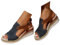 Sandales compensées pour femme - Espadrilles en cuir pour femme - Bout ouvert - Sangle de cheville - Décontractées - Élégantes - Pour l'été - Plate-forme - Sandales à enfiler - Talons compensés, 37 EU