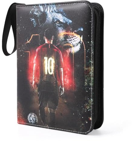 fussball karten sammelalbum,50 Seiten 400 Karten Kapazität Das Trading Card Album Wasserdicht, staubdicht und feuchtigkeitsbeständig Sammlertasche für die perfekte Präsentation der wertvollen Karten